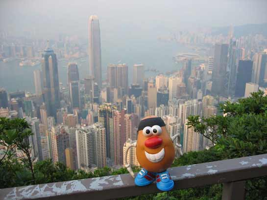 Victoria Peak provides a close up view of Hong Kong's eternal pollution clouds