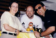 CISS FM's Cliff Dumas,  Jacquie Donaldson & Larry Fedoruk interview Spud at the Maho Beach resort