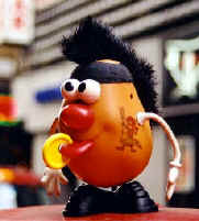 Spud dons his leather boots, his pierced tonugue, tattoo and mohawk in order to seamlessly blend in with the folks of Soho