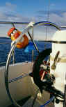Spud takes the helm of an unsuspecting sailor's yacht