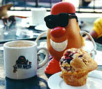 The tuber takes a moment to sip some chocolat chaud at one of Montreal's many cafes