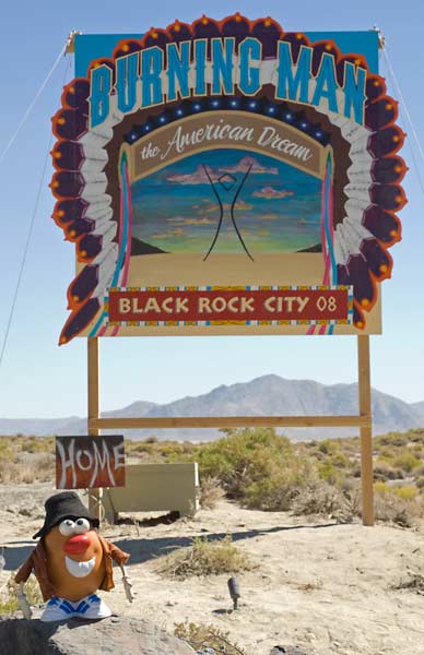 Spud arrives at the Burning Man festival