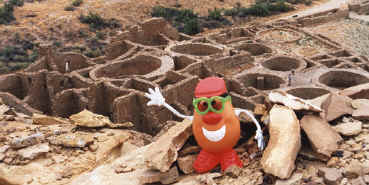 Spud admires the open concept living of the Anasazi