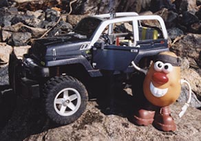 Spud prepares to climb aboard his new set of wheels