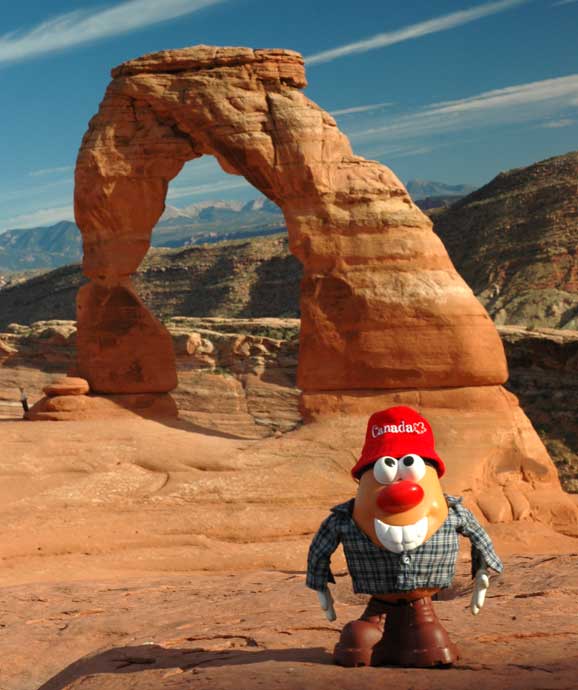 Spud kicks it at Arches National Park in southern Utah