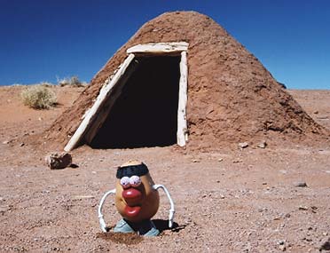 Spud emerges (somewhat baked) from the sweat lodge